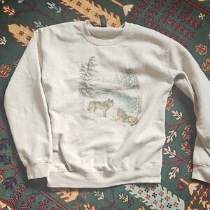 Vintage Inspired 90s Wolf Crewneck Sweatshirt